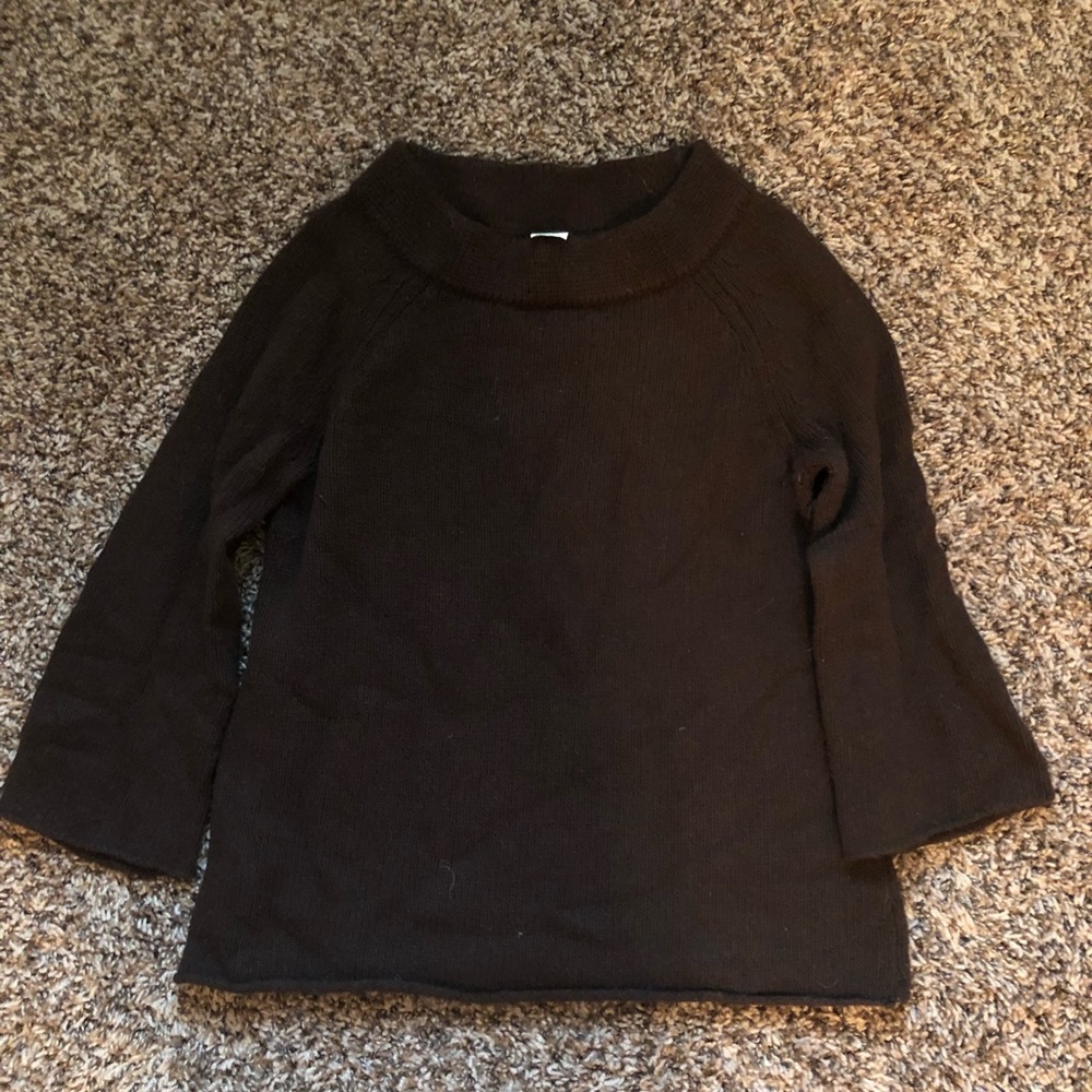 J.Crew Wool Blend chocolate open neck sweater